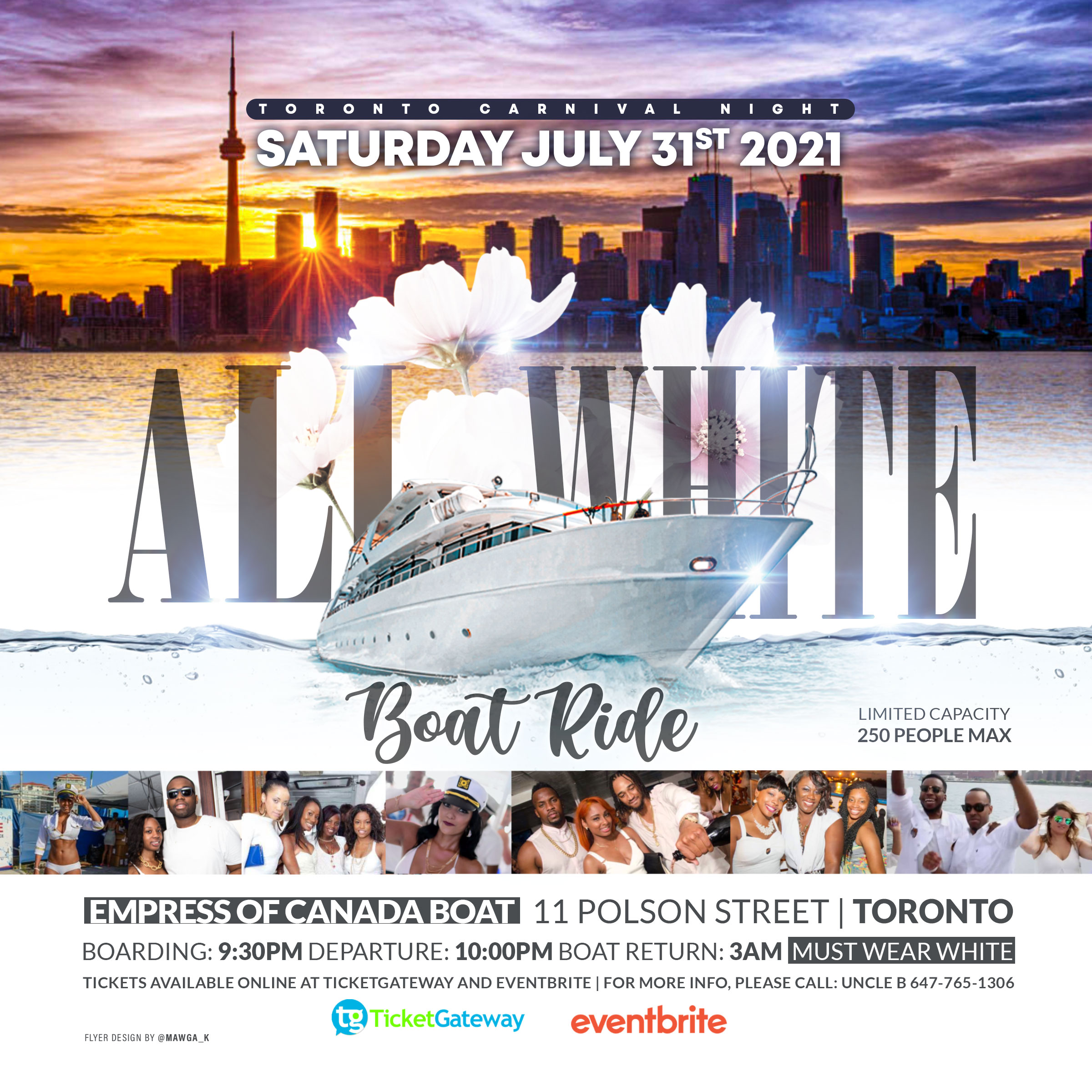 ALL WHITE BOAT RIDE