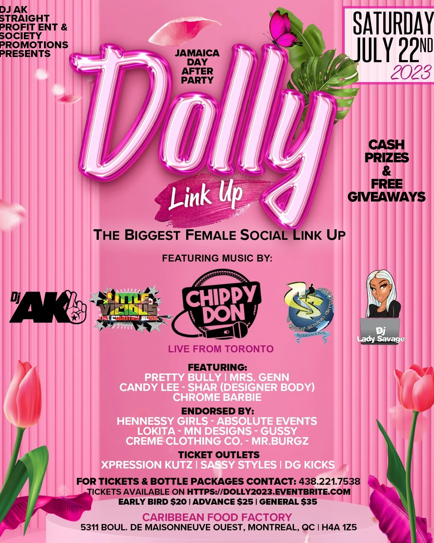 DOLLY LINK UP Saturday 22nd, 2023