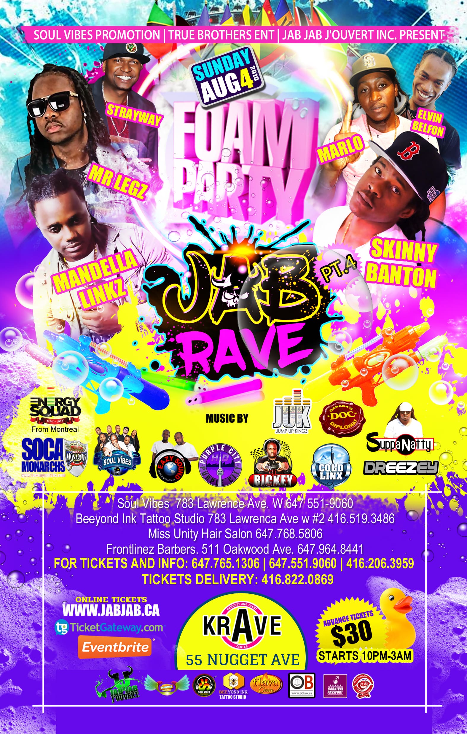 Toronto Carnival Jab Rave Foam & Glow Party