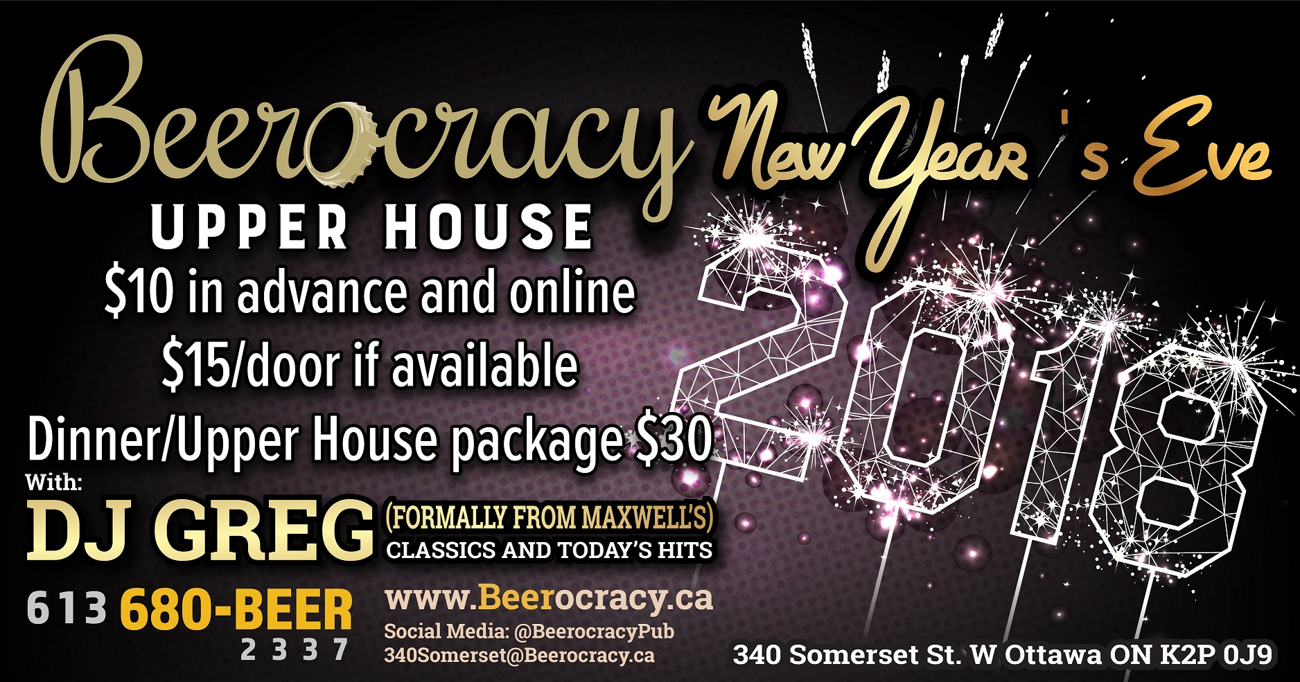 NYE - UPPER HOUSE @ Beerocracy