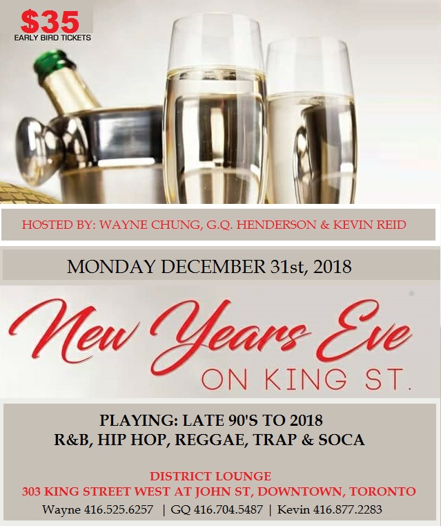 NEW YEARS EVE ON KING STREET | DISTRICT LOUNGE | MON DEC 31st, 2018