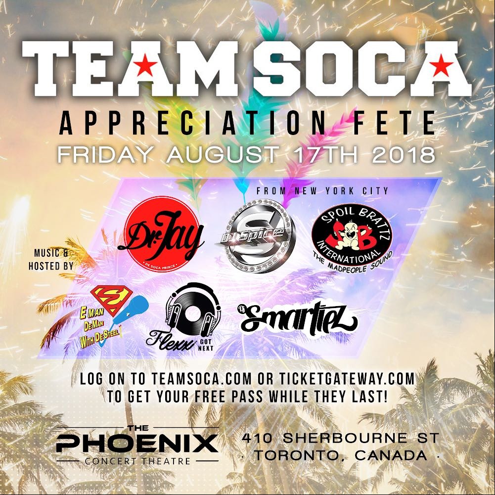 TEAM SOCA - APPRECIATION FETE 2018