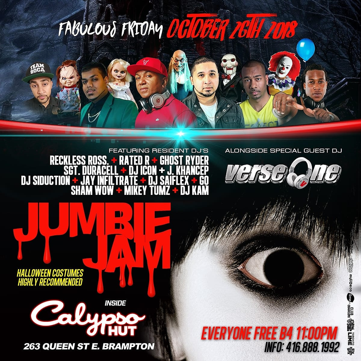 Jumbie Jam Friday Oct 26th 2018 @ Calypso Hut (Brampton)