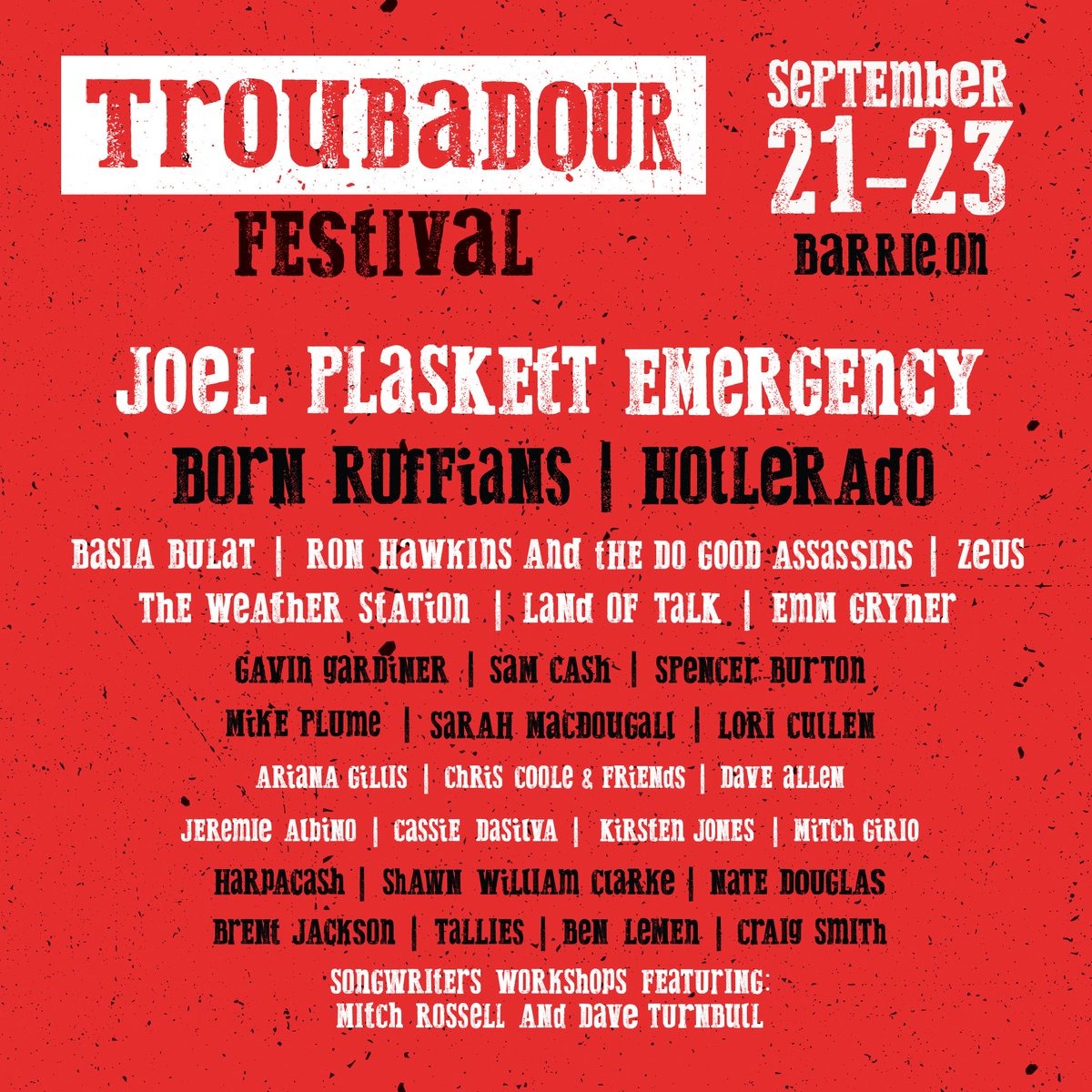 Troubadour Festival 2018 Tickets | Joel Plaskett Emergency, Born Ruffians 