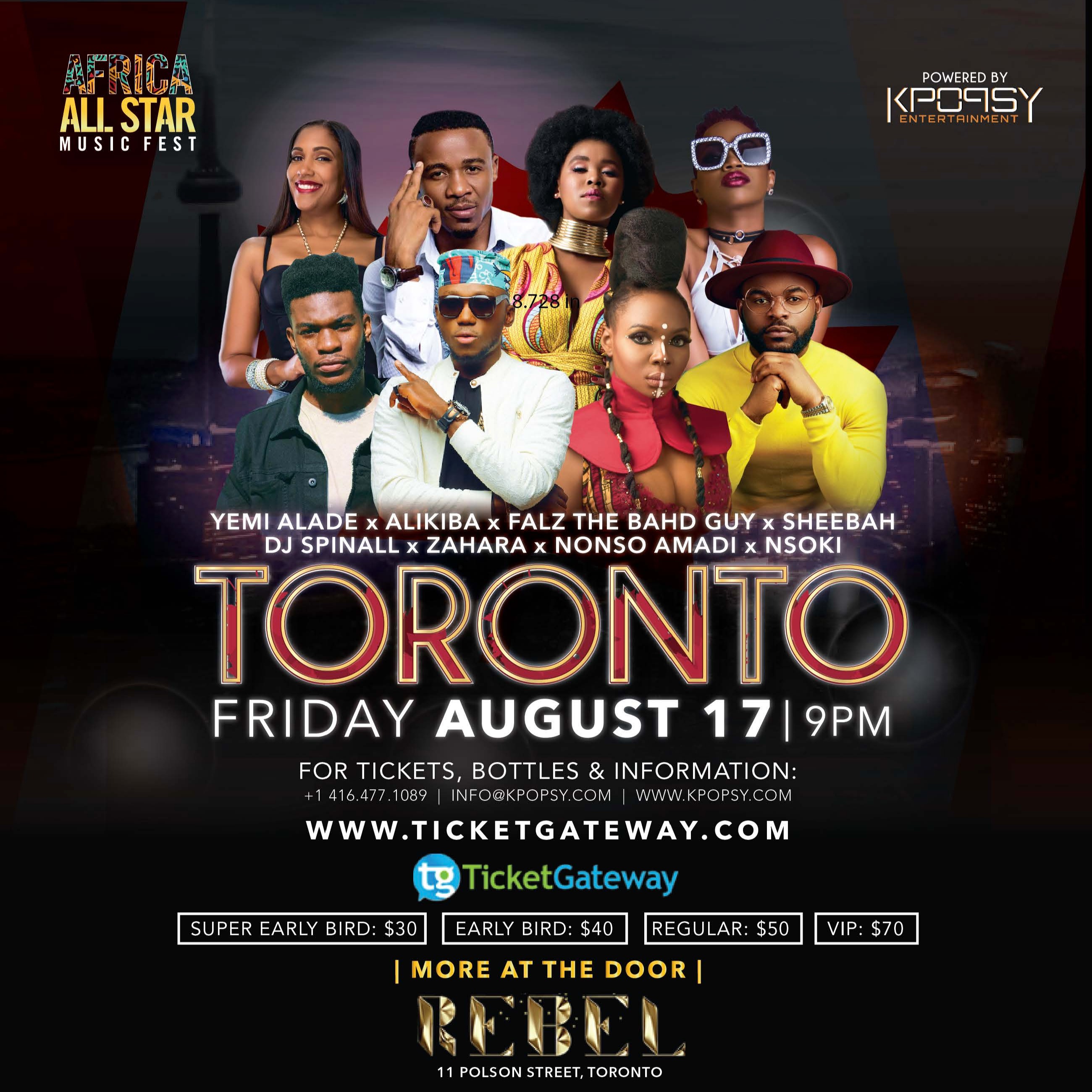 Africa All Star Music Fest - Yemi Alade Alikiba Falz Sheebah Spinall Zahara