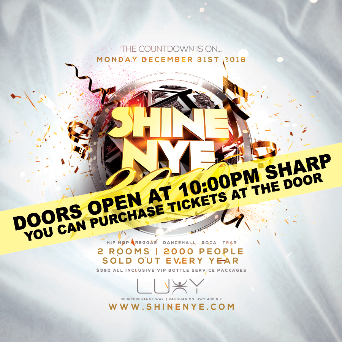 SHINE NYE 2019 Inside Luxy Nightclub