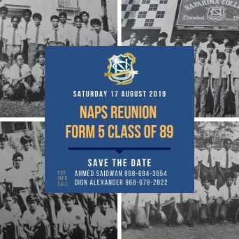 NAPS Reunion Form 5 Class of 1989