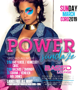 THE NEW INDUSTRY SUNDAYS (POWER SUNDAZE) @ BASSO LOUNGE (TORONTO)