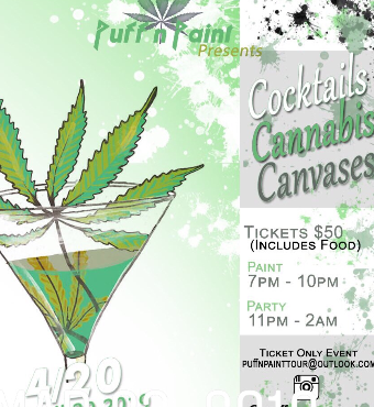 Puffnpainttour Presents: Cocktails Cannabis & Canvases 420 Party 