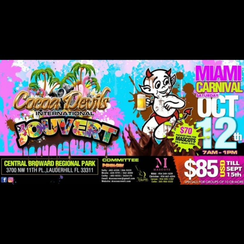 Cocoa Devils International Miami Carnival Jouvert 2019 | Tickets 12 Oct