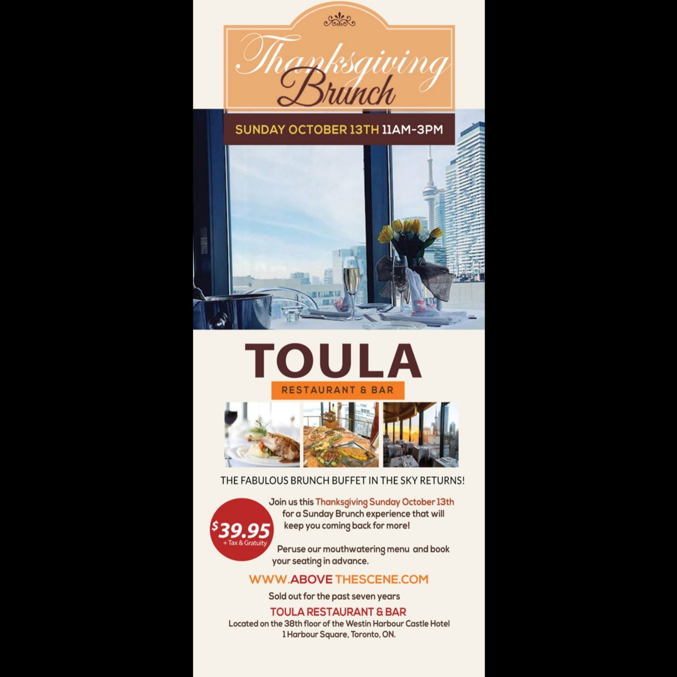 Toula Restaurant & Bar - Thanksgiving Brunch 