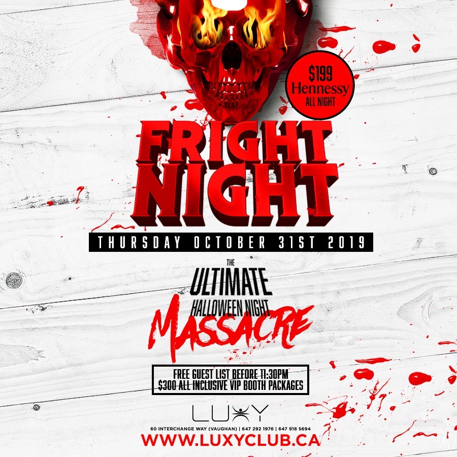 FRIGHT NIGHT - Halloween Night Inside Luxy Nightclub