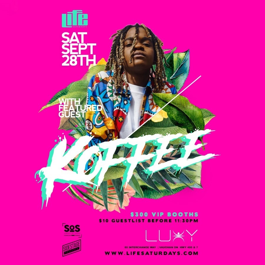 KOFFEE - Featured Guest Live Inside Life Saturdays At Luxy Nightclub