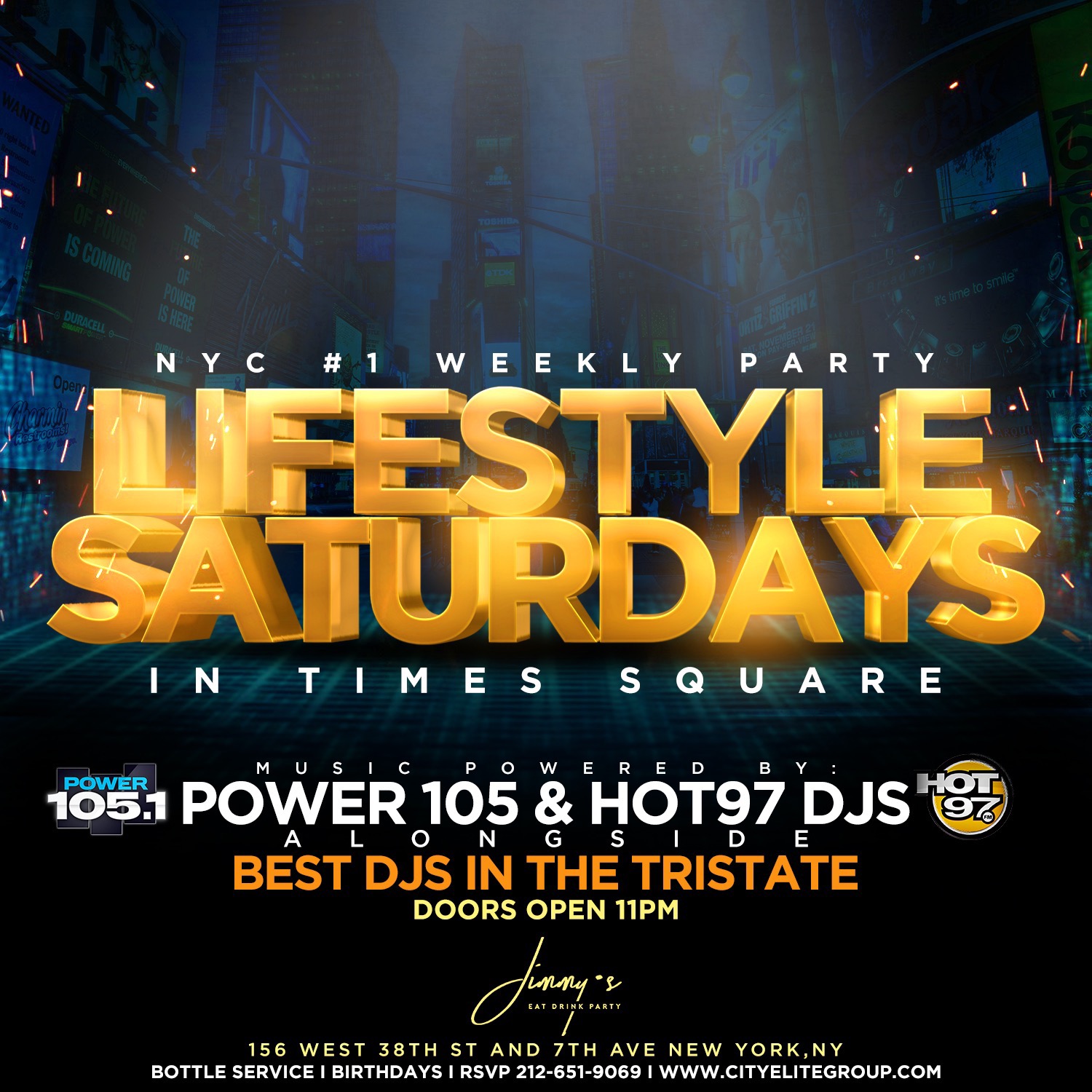 Everyone Free For Lifestyle Saturdays at Jimmy's NYC