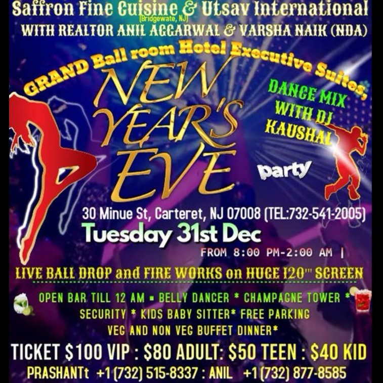 Grand Gala New Year Eve Party in Executive Suits Ball Room at Carteret Nj