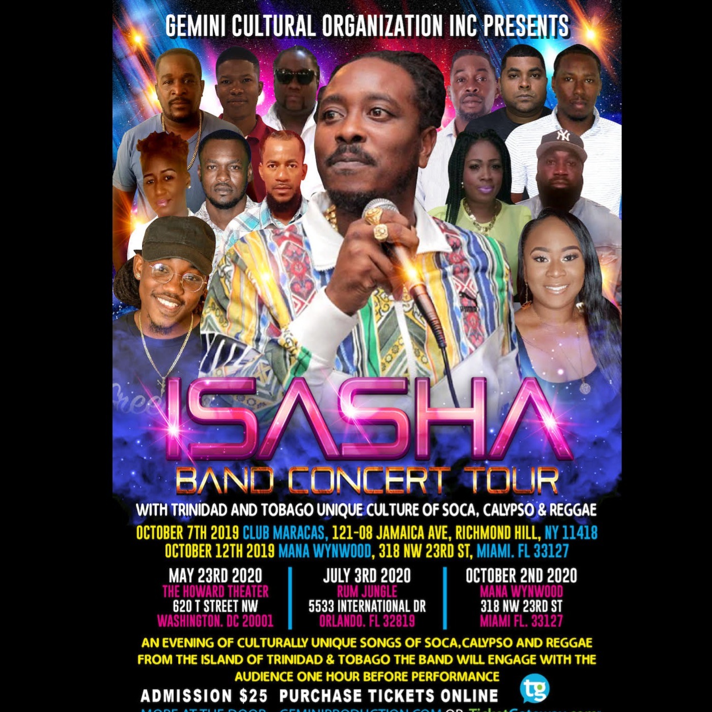ISASHA BAND CONCERT MIAMI TOUR 2020