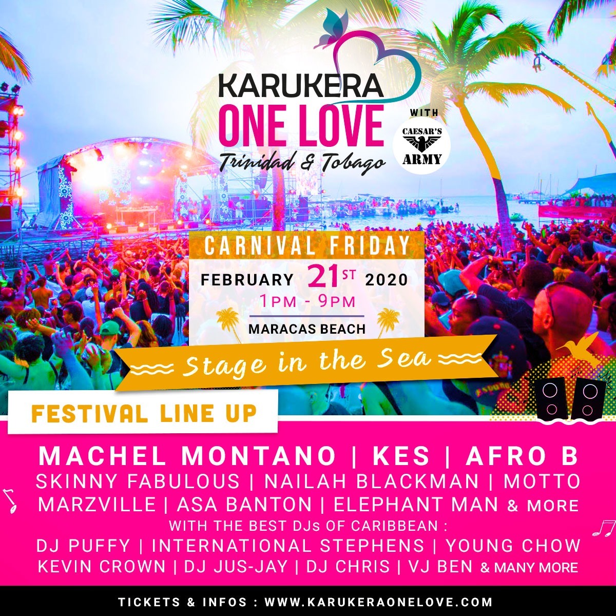Karukera One Love Beach Festival - Machel - KES- Stage in the Sea