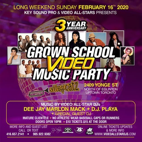 GROWN SCHOOL VIDEO MUSIC PARTY 3 YEAR ANNIVERSARY