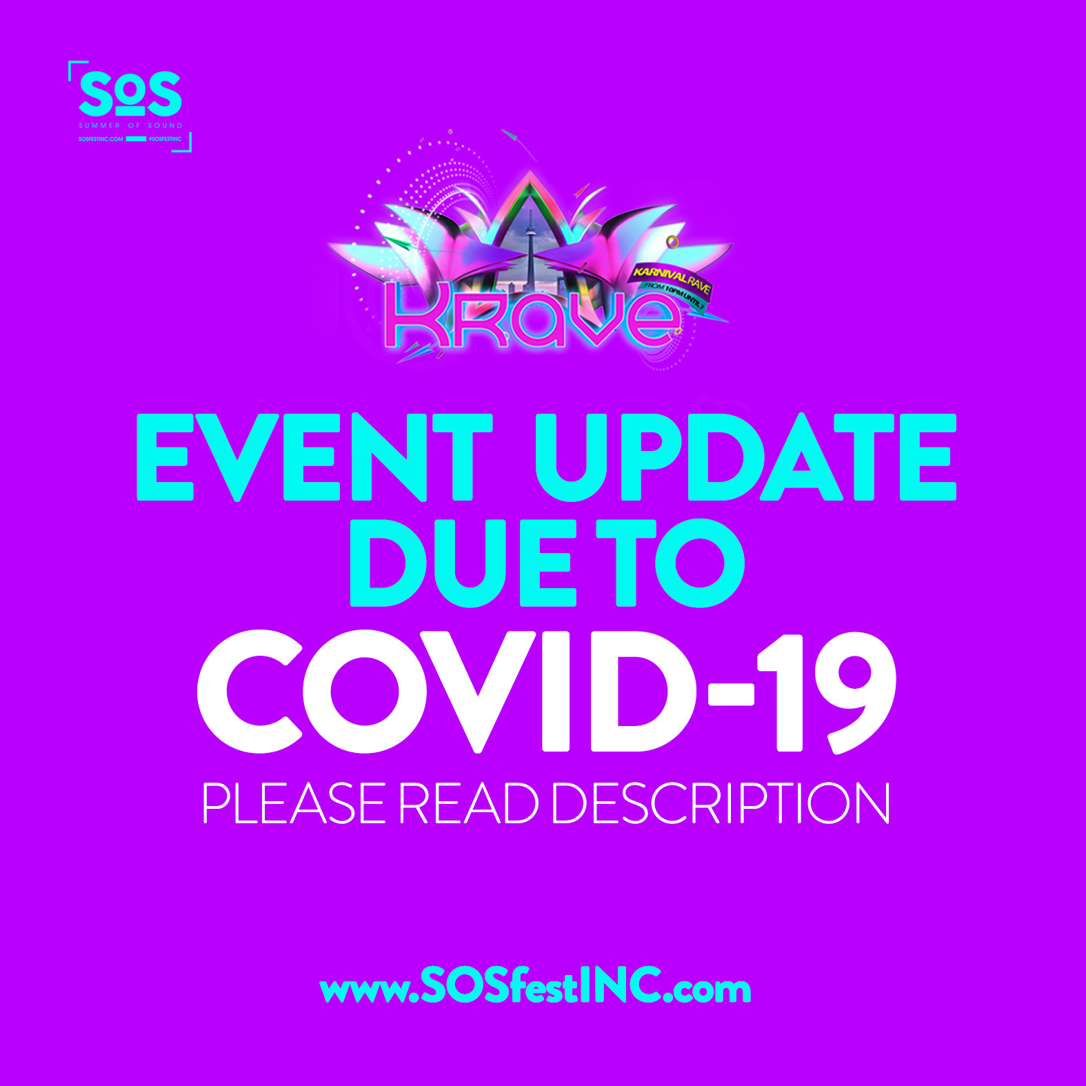KRAVE - THE CARNIVAL RAVE | SOS FEST | FEATURING SPECIAL ARTISTS | TORONTO CARNIVAL SUNDAY NIGHT