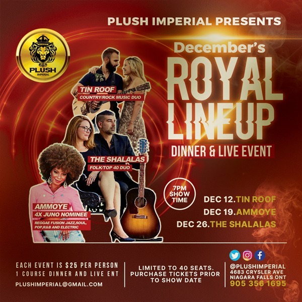 Royal Line up - Dinner and Live Event - THE SHALALAS