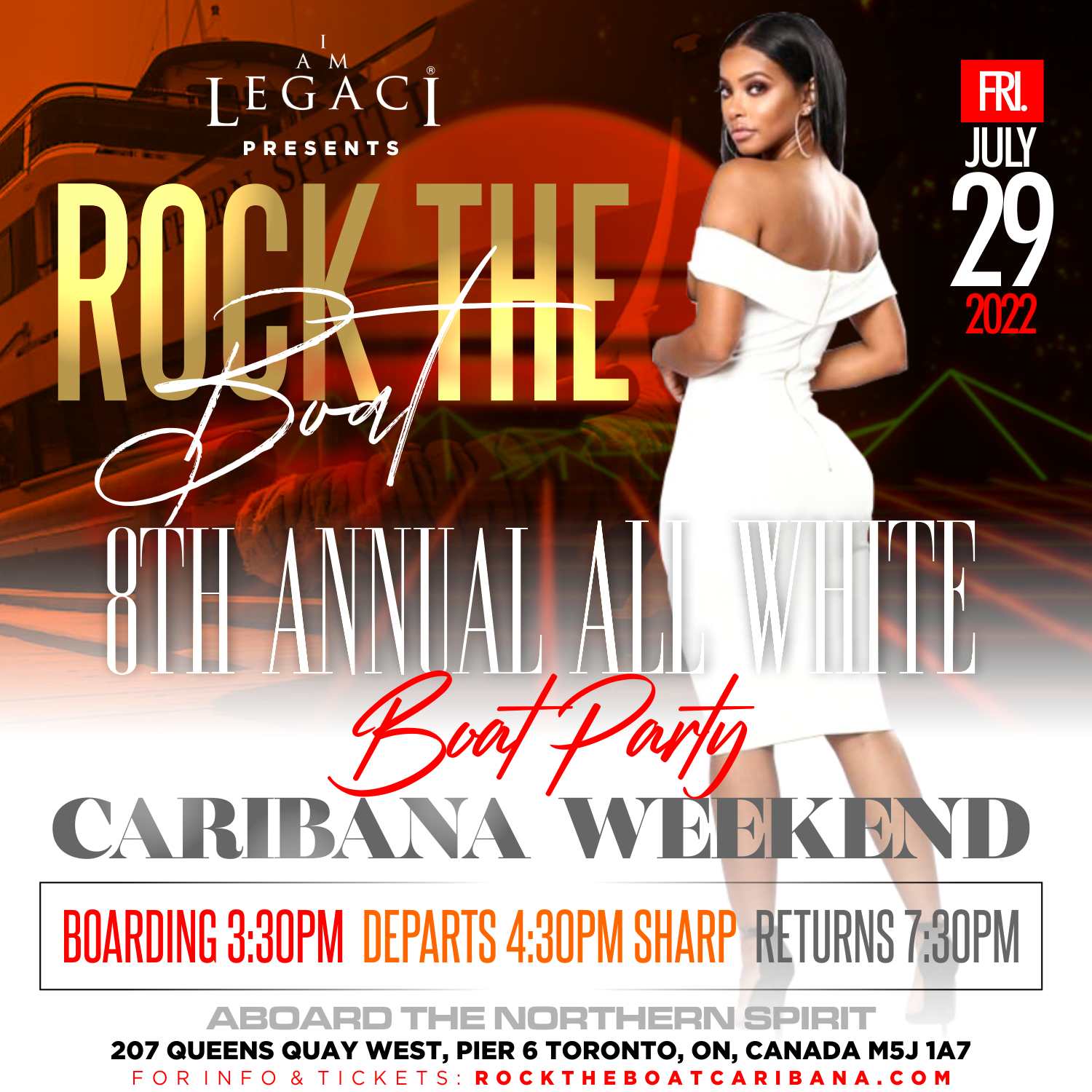Rock The Boat • 8th Annual All White Boat Party • Toronto Caribana 2022 