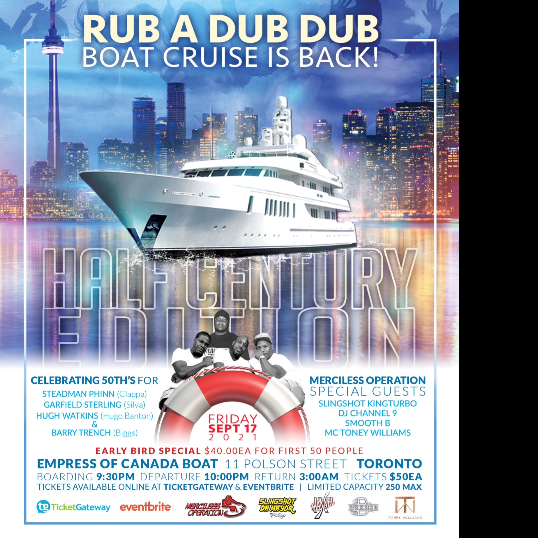 RUB A DUB DUB BOAT CRUISE - HALF CENTURY EDITION