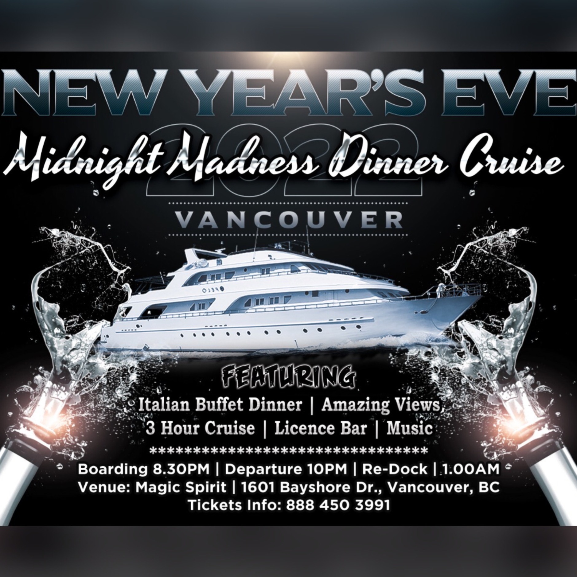 New Year’s Eve Midnight Madness Dinner Cruise 2022