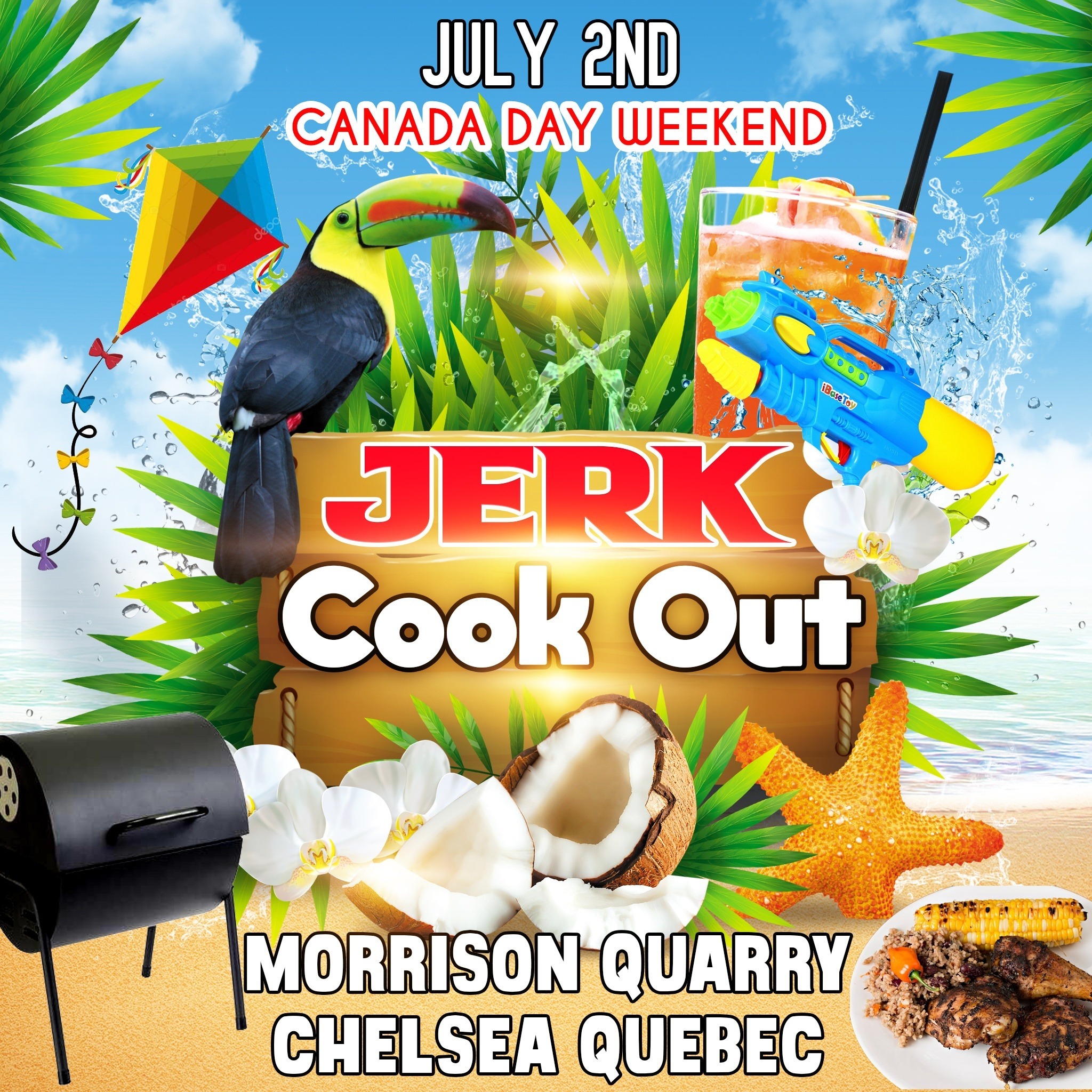 Jerk Cookout - Water War - Kite Festival July 2nd 