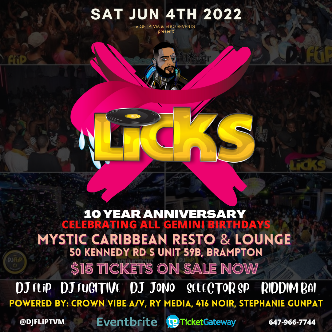 LiCKS FETE 2022 - JUNE 4TH - 10 YEAR ANNIVERSARY - LiCKS TO THE X -