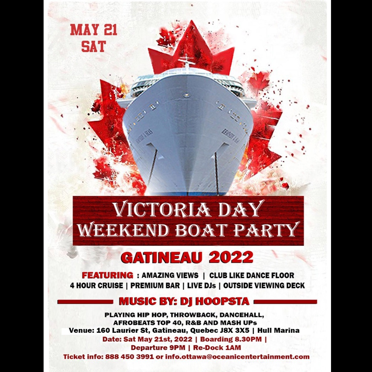 Victoria Day Weekend Boat Party Gatineau 2022