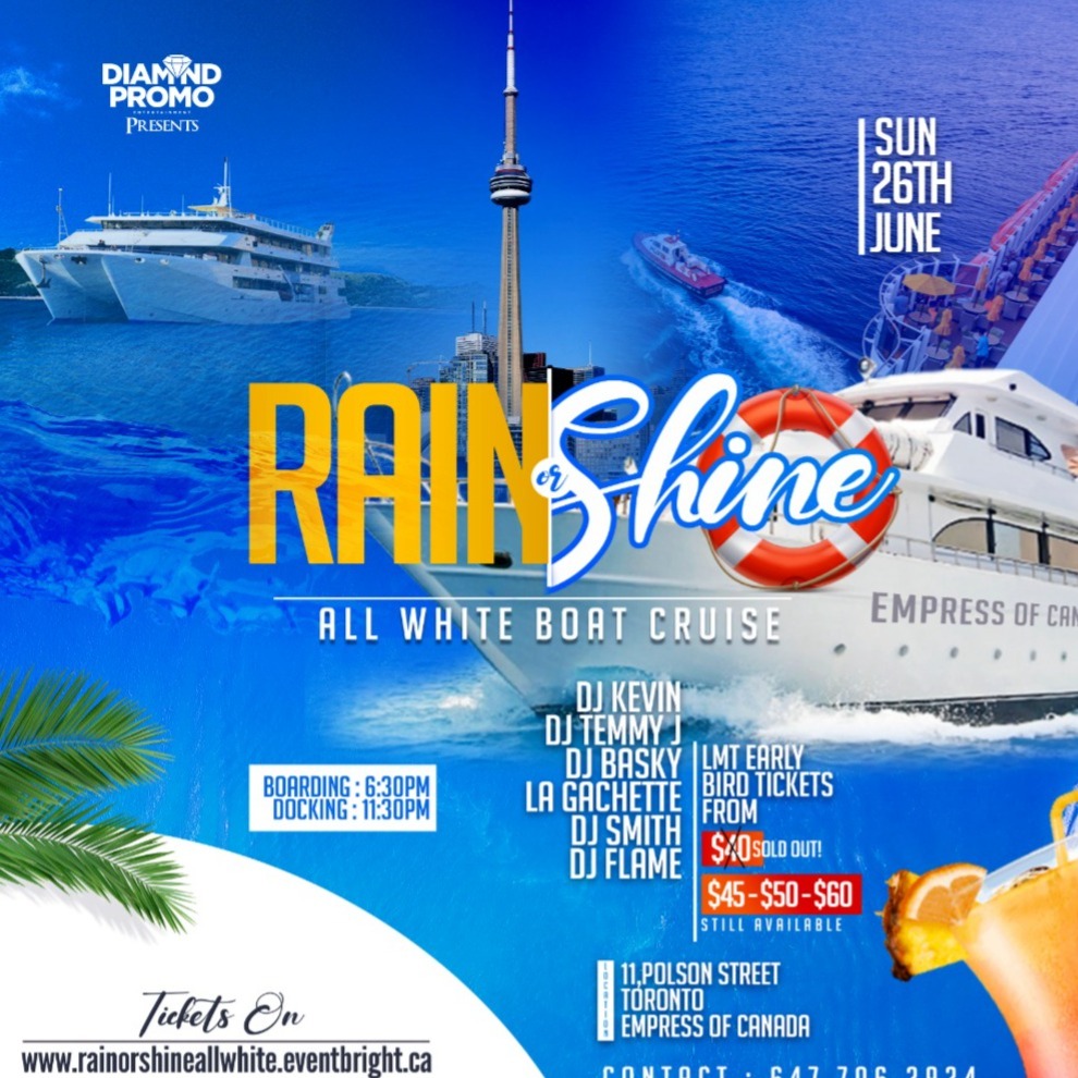 All white Boat Cruise - Rain or Shine