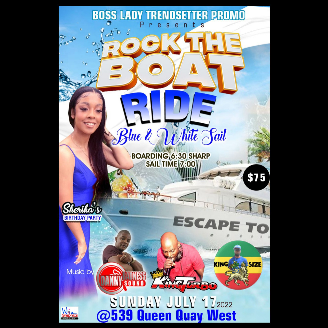 Rock The Boat Ride: Blue & White Sail