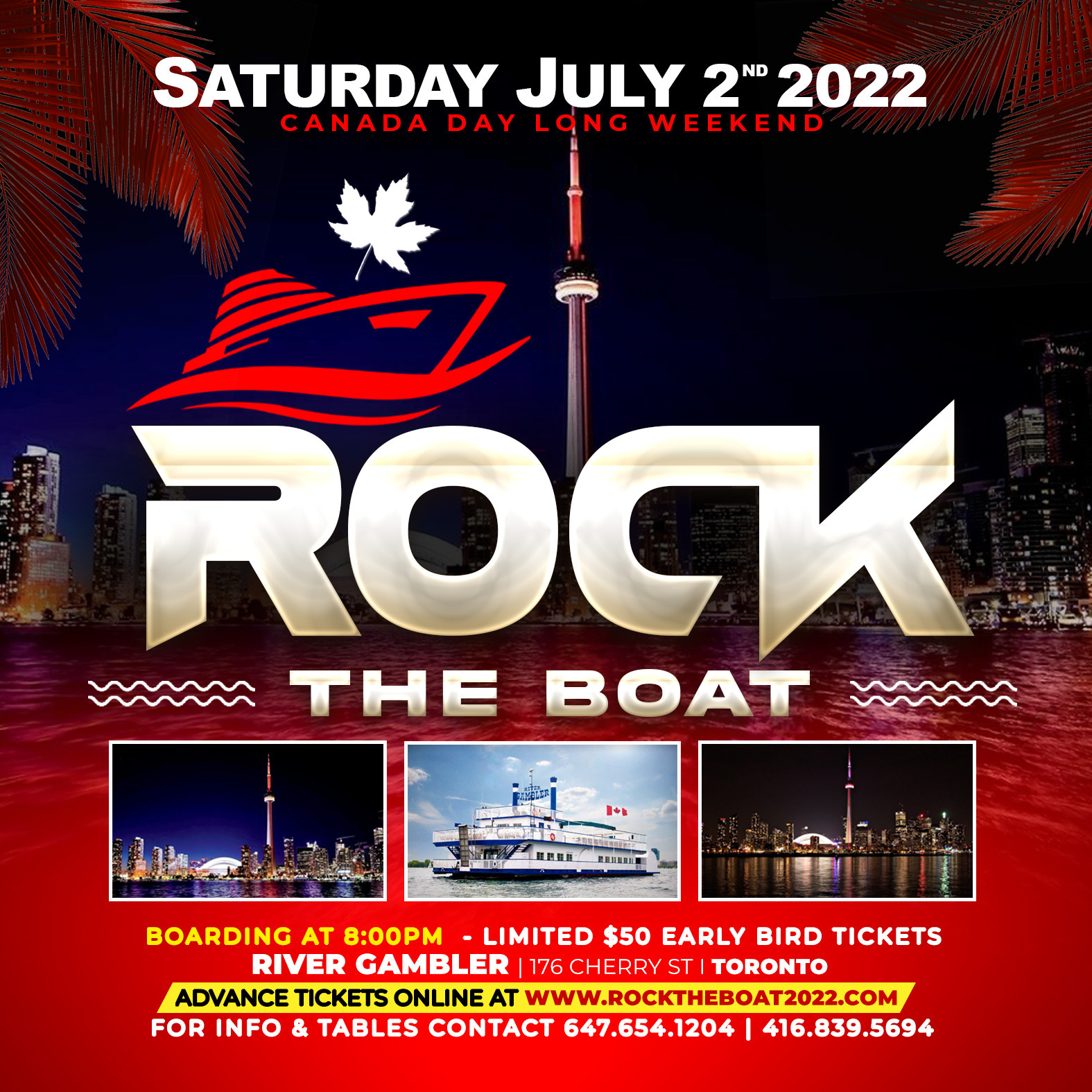 ROCK THE BOAT CANADA DAY BOAT CRUISE