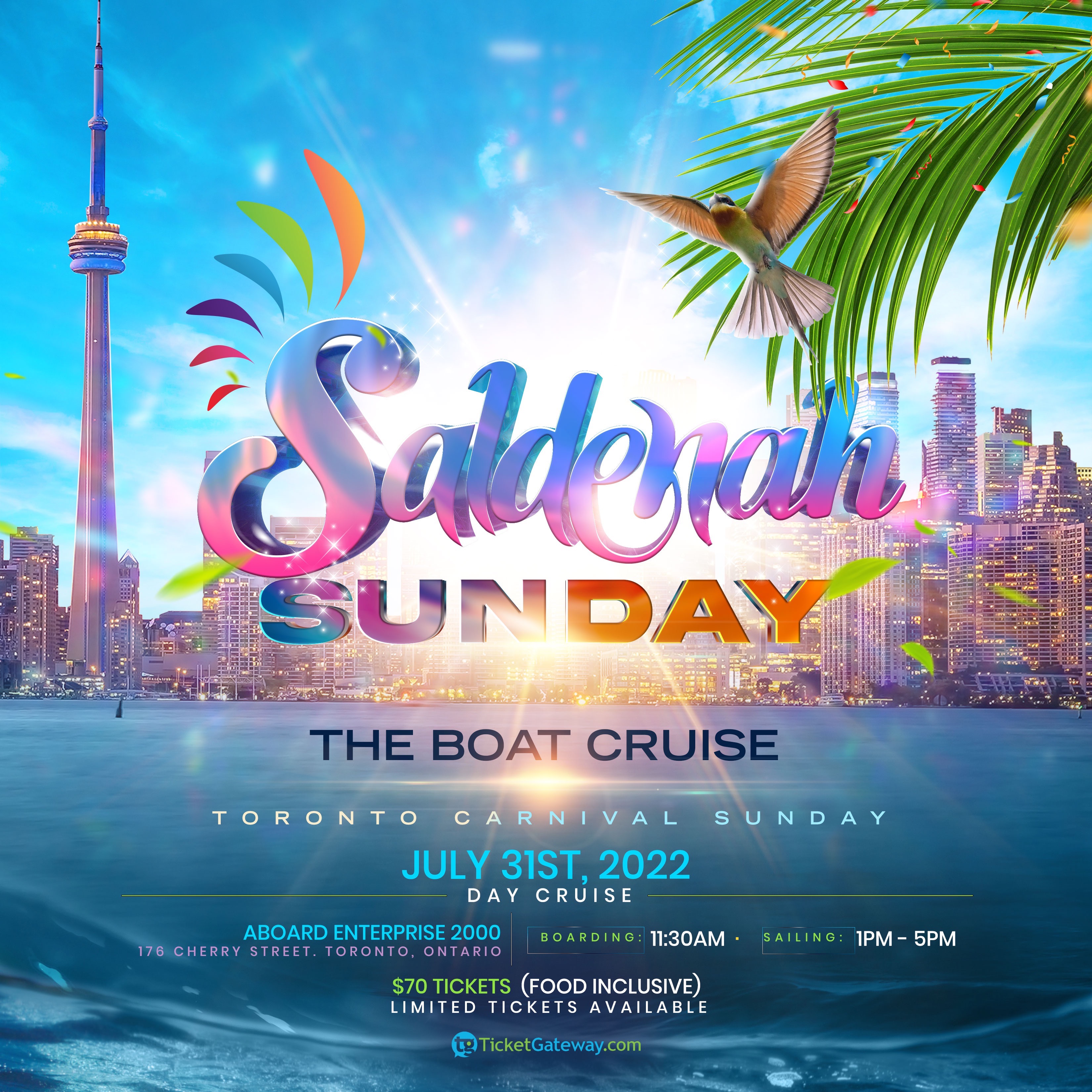 SALDENAH SUNDAY Boat Cruise | Toronto Carnival Sunday