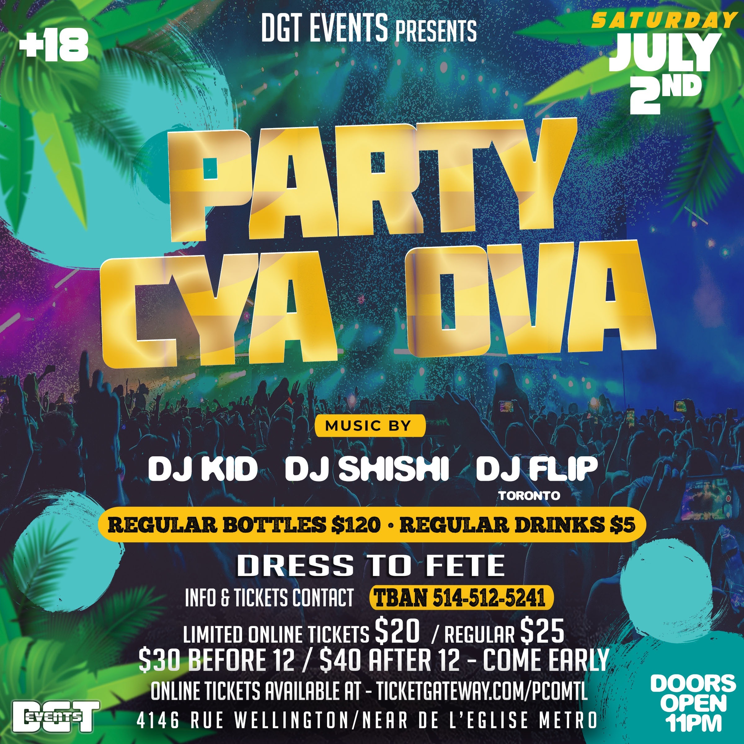 PARTY CYA OVA - MONTREAL