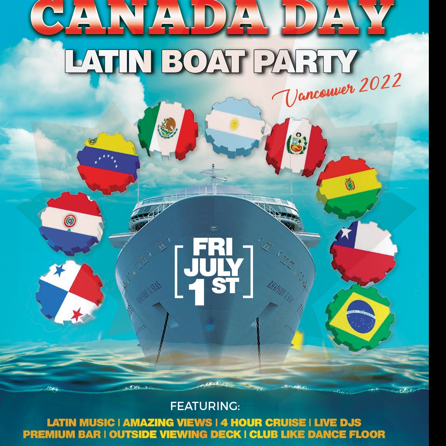 Vancouver Latin Boat Party | Canada Day July 1st | Tickets Starting at $25