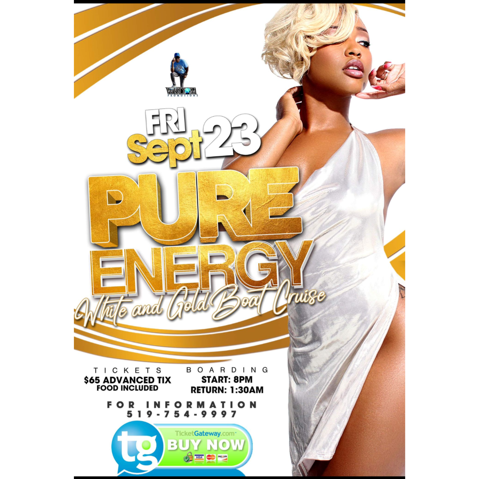 Pure Energy - White and Gold Boat Cruise
