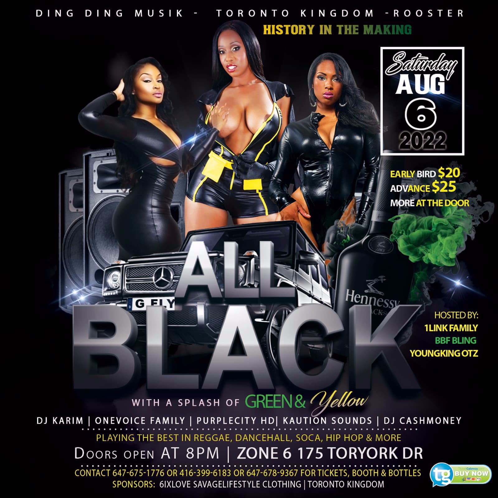 History In The Making ~ All Black With A Splash Of Green & Yellow
