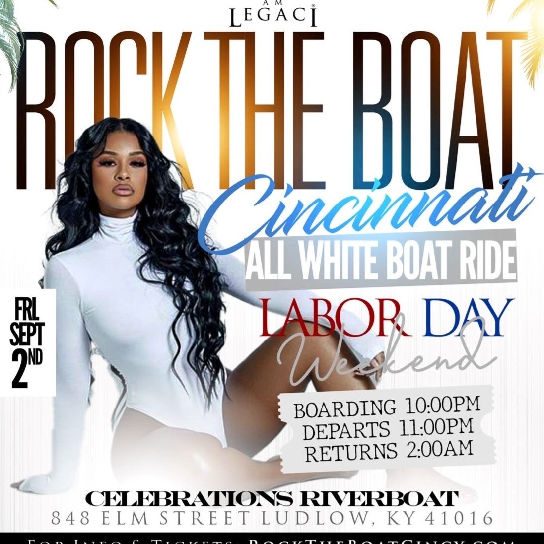 ROCK THE BOAT CINCINNATI ALL WHITE BOAT RIDE PARTY LABOR DAY WEEKEND 2022