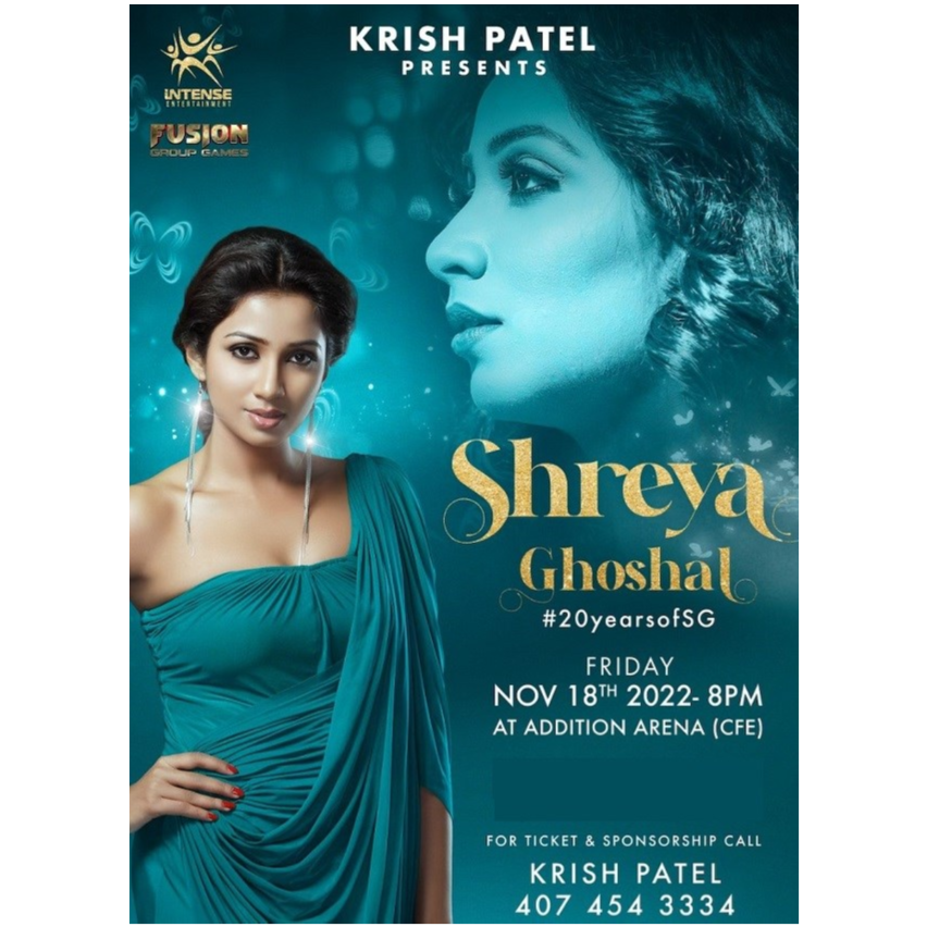20 Years of Shreya Ghoshal in Florida