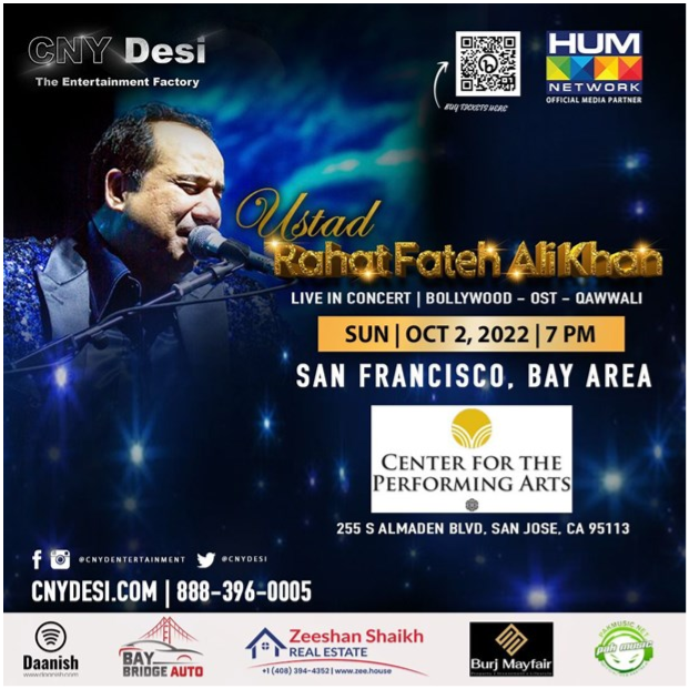 Rahat Fateh Ali Khan Live In Bay Area 2022