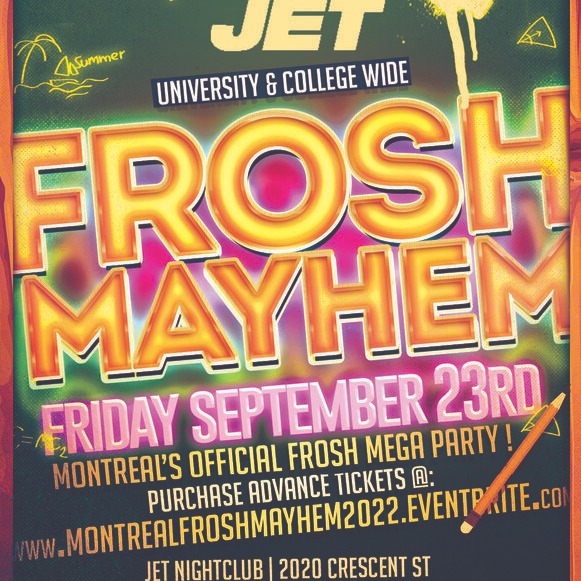 MONTREAL FROSH MAYHEM @ JET NIGHTCLUB | OFFICIAL MEGA PARTY!