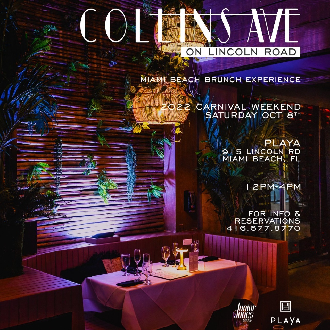 COLLINS AVE ON LINCOLN ROAD - MIAMI BEACH BRUNCH EXPERIENCE
