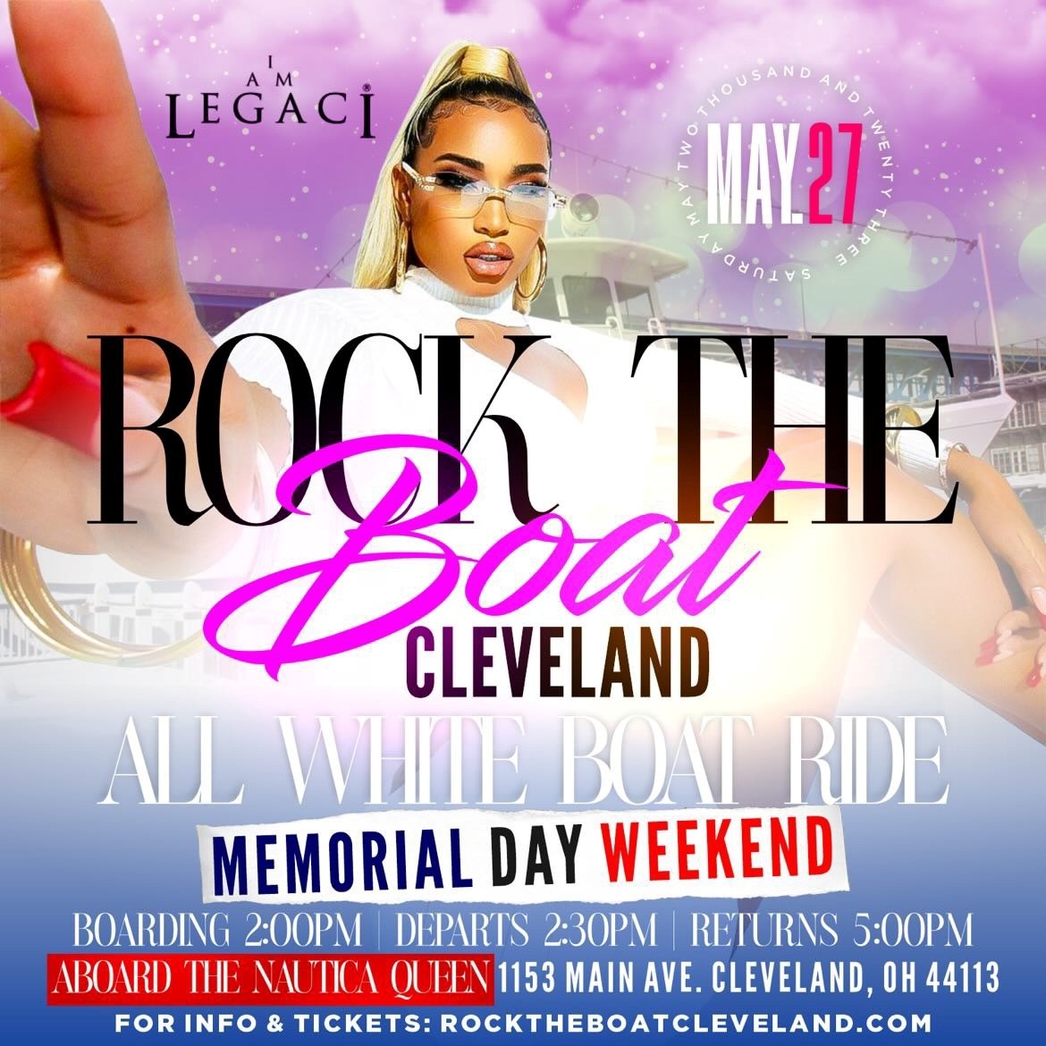 ROCK THE BOAT CLEVELAND 2023 MEMORIAL DAY WEEKEND ALL WHITE BOAT PARTY