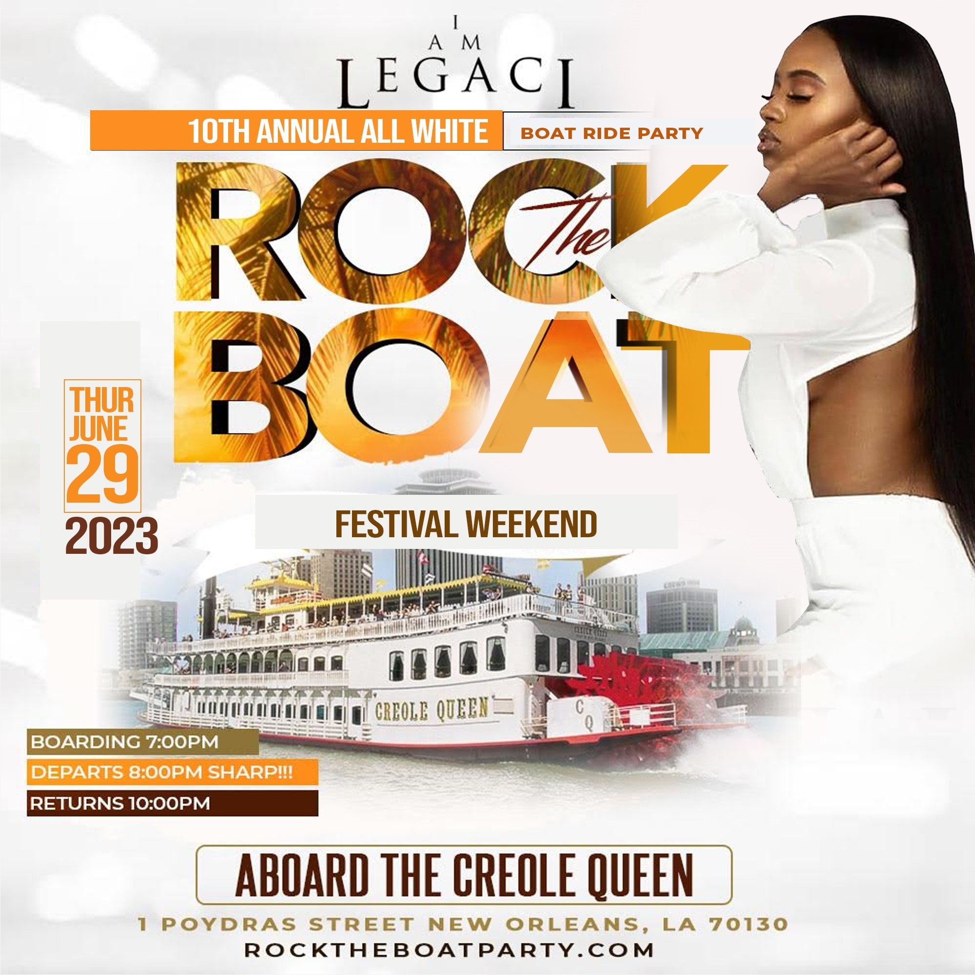 ROCK THE BOAT 10th ANNUAL ALL WHITE BOAT RIDE PARTY FESTIVAL WEEKEND 2023 