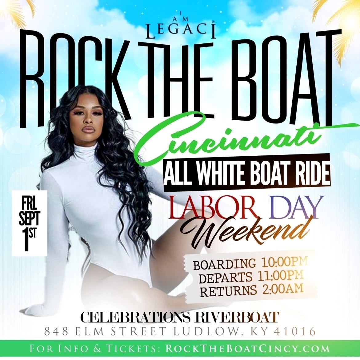 ROCK THE BOAT CINCINNATI ALL WHITE BOAT RIDE PARTY LABOR DAY WEEKEND 2023 