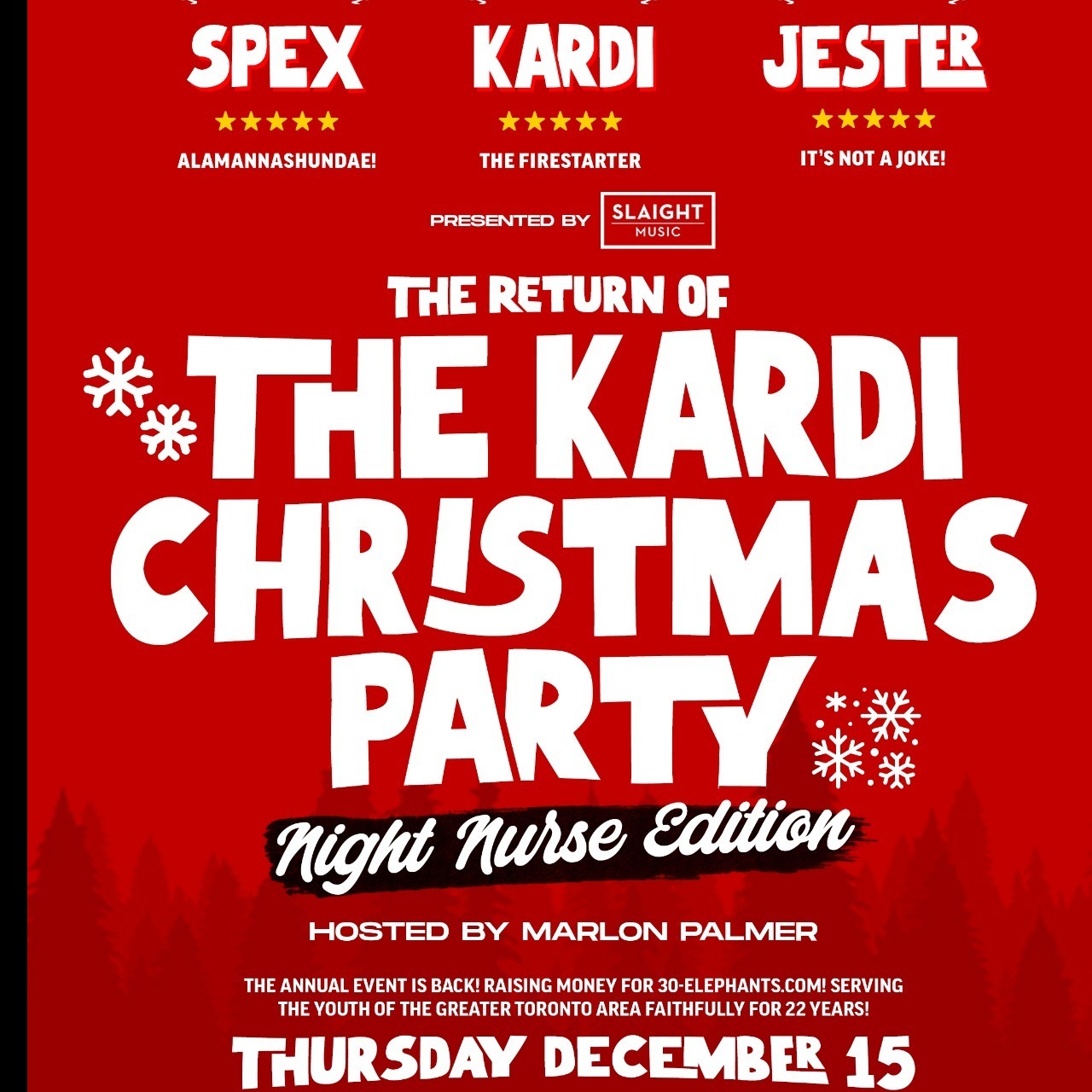 THE RETURN OF THE  KARDINAL CHRISTMAS PARTY