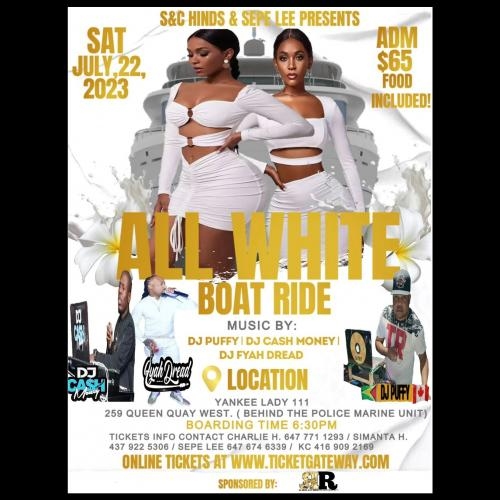 All White BoatRide | SAT July 22nd