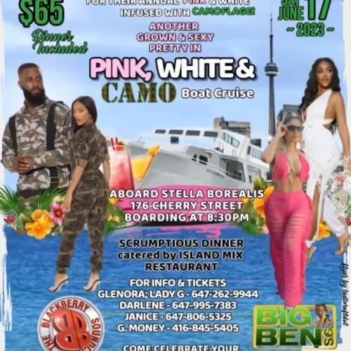 Pink, white & camo boat cruise