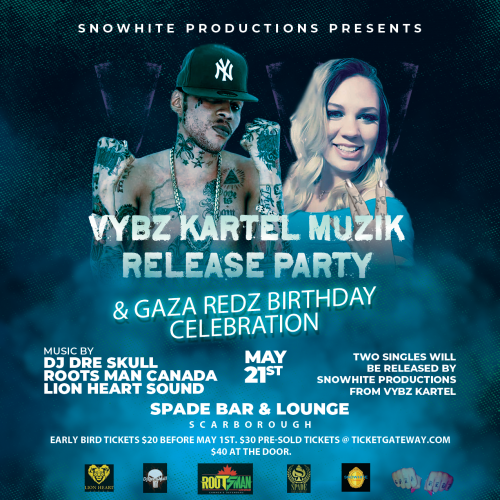 SNOWHITE PRODUCTIONS VYBZ KARTEL RELEASE PARTY & GAZA REDZ BIRTHDAY CELEBRATION